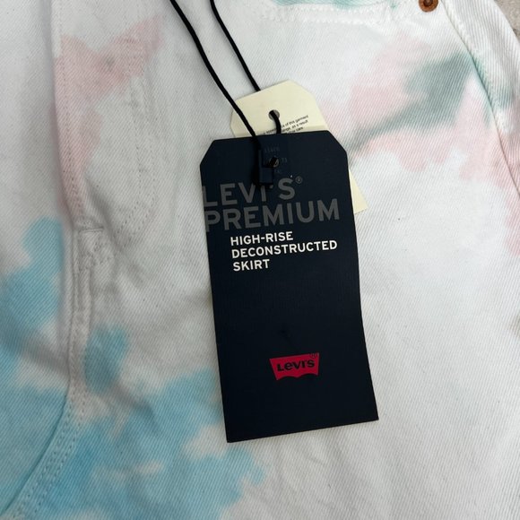 NWT Levi's Premium Deconstructed High Rise Tie Dye raw hem women's skirt size 25 - Picture 9 of 9